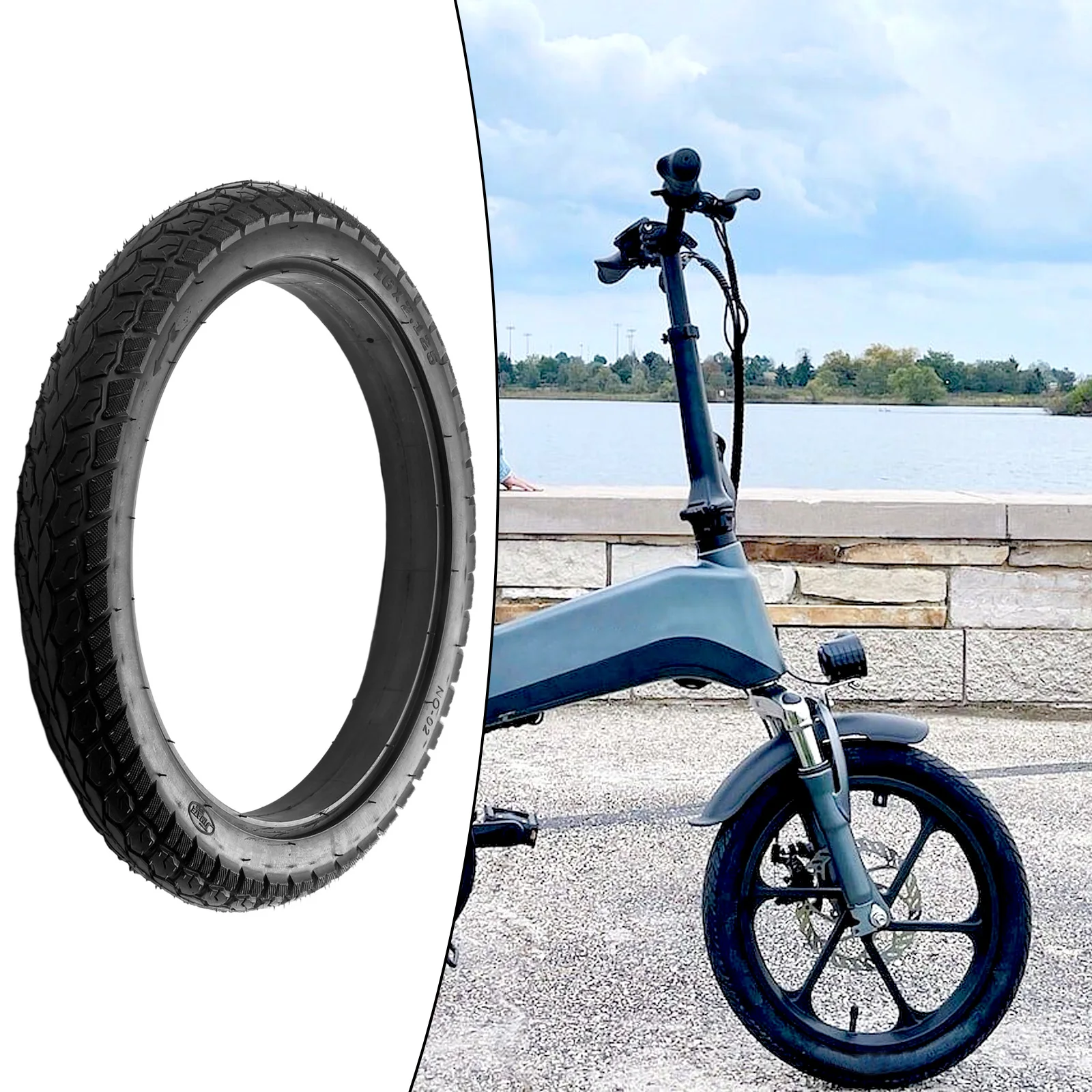 

High Quality Tire Rubber 16*2.125(57-305) Inflatable Tire Solid Tire Bicycle Black For E Bikes For Electric Bike
