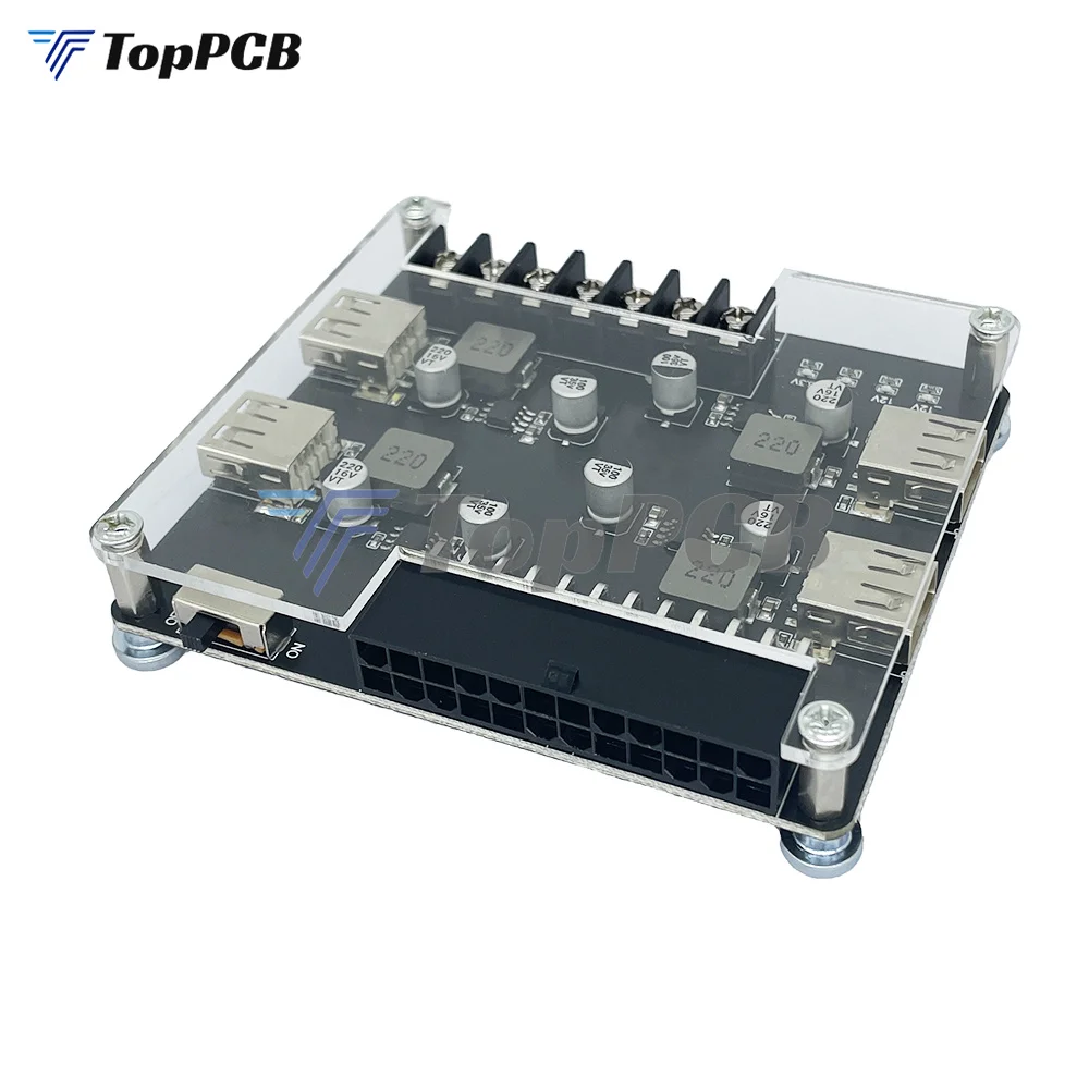 24Pin 12Pin Atx Power Supply Breakout Board Custodia In Acrilico Set Dc3.3-12V Usb Atx Adapter Module Connettore Di Alimentazione Per Pc Computer