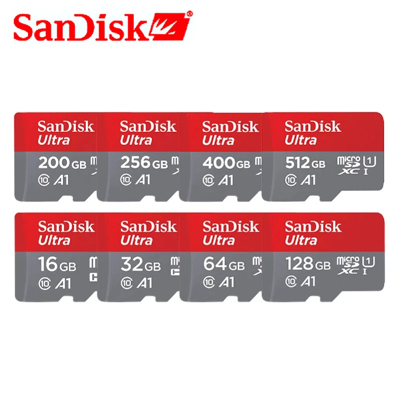 samsung memory card SanDisk Class10 Memory Card SD/TF Flash Card 256GB 128GB 64GB 32GB 400GB 512GB Ultra A1 SDXC 120MB/s UHS-I  Micro SD Card compact flash card