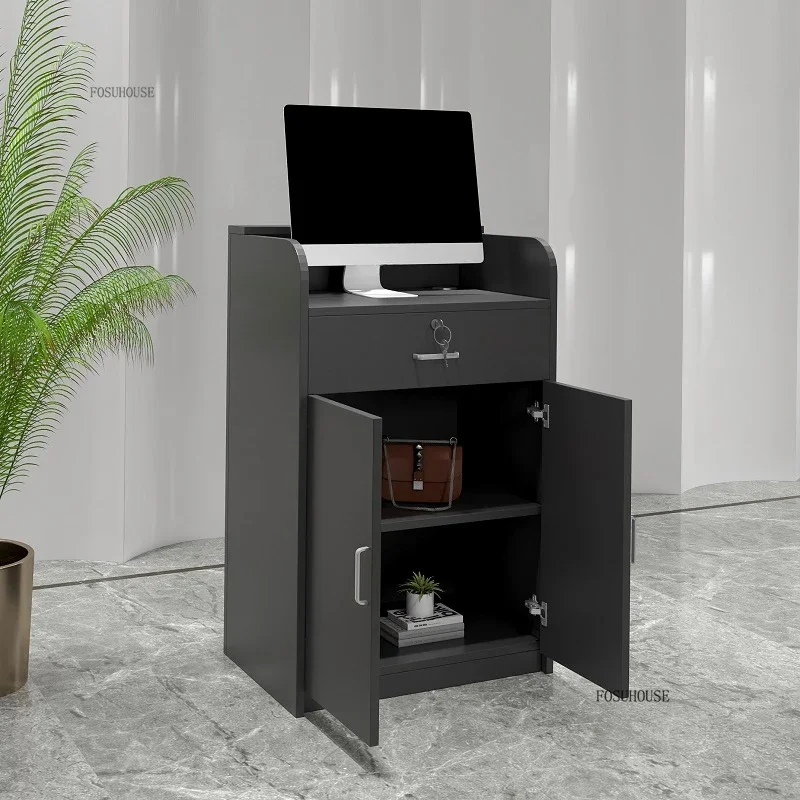 Nordic Reception Desks Supermarket Convenience Store Mini Cashier Desks Multifunctional Furniture Bar Table Counter Tables C