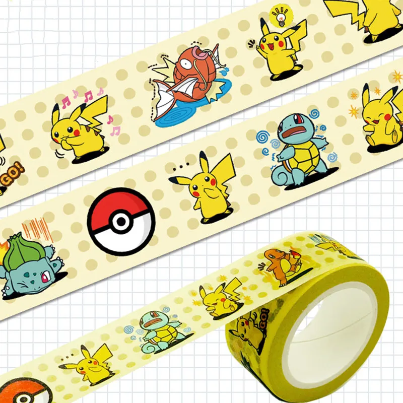 AnimePokemonAdhesiveTapeKawaiiPikachuDIYMaskingAdhesiveWashi