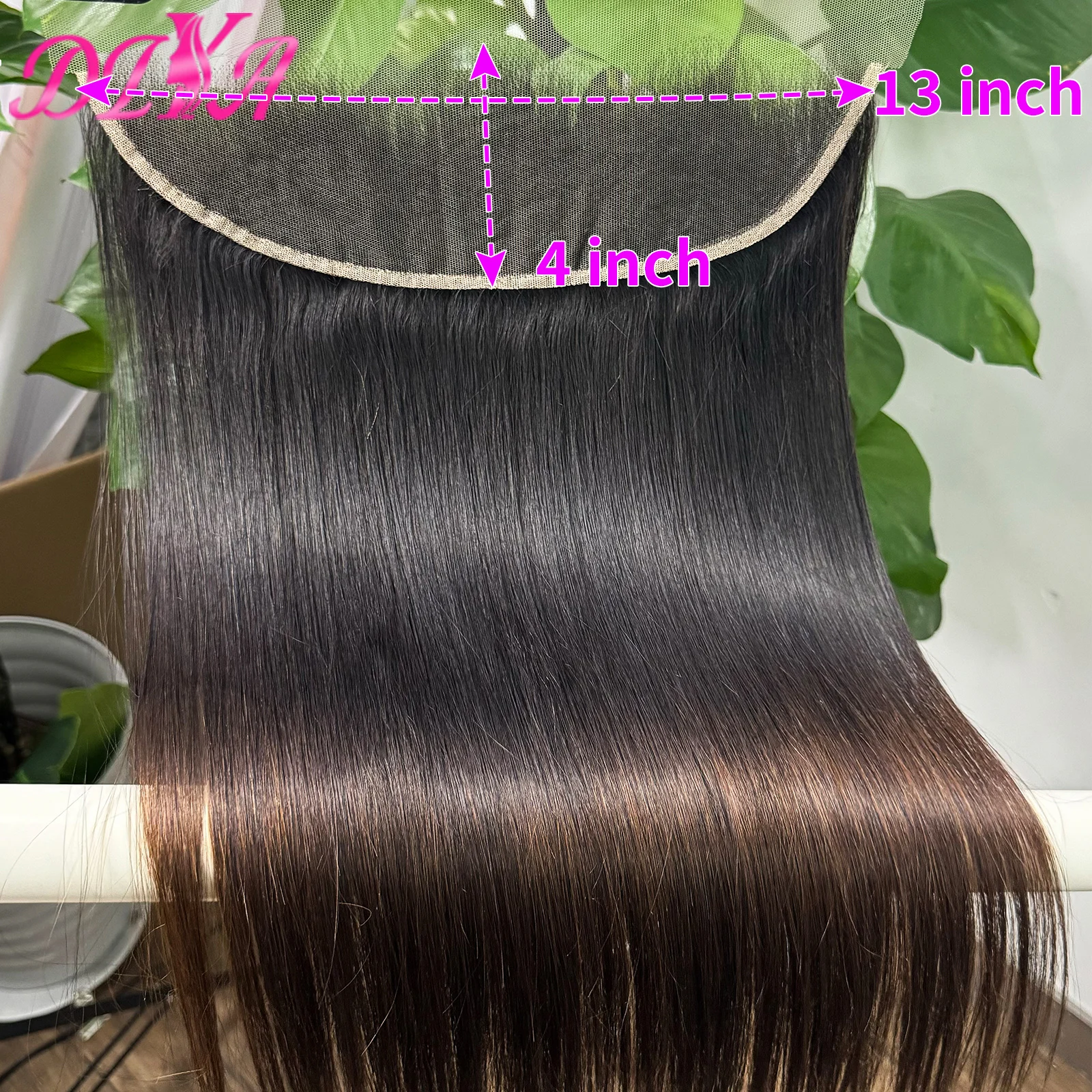 13x4 HD Lace Frontal Only 14-24inch 1BT4 Ombre Vietnamese Human Hair Straight 2x6 5x5 HD Lace Closure Melt Skin for Black Women
