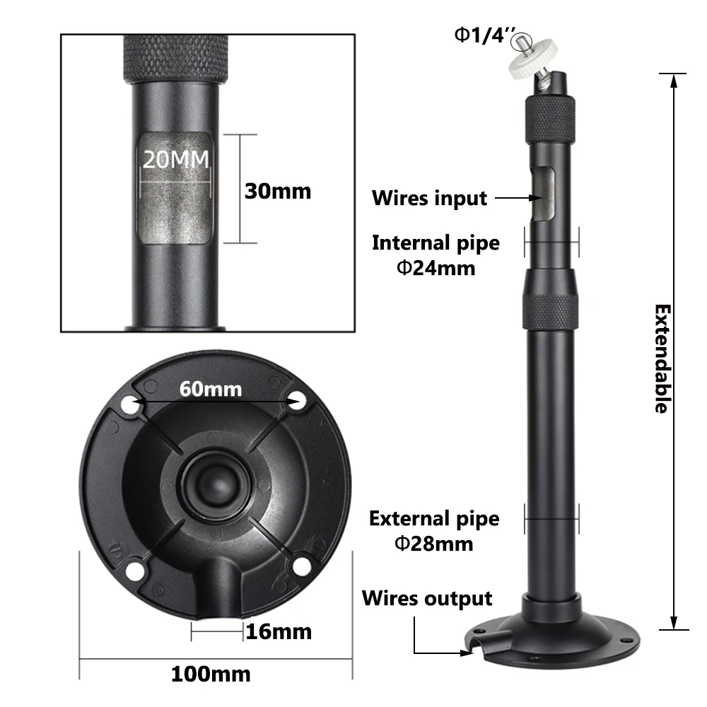 Soporte de pared para proyector, soporte universal para proyector de pared,  altura ajustable, montaje en poste de pared, montaje en poste de pared