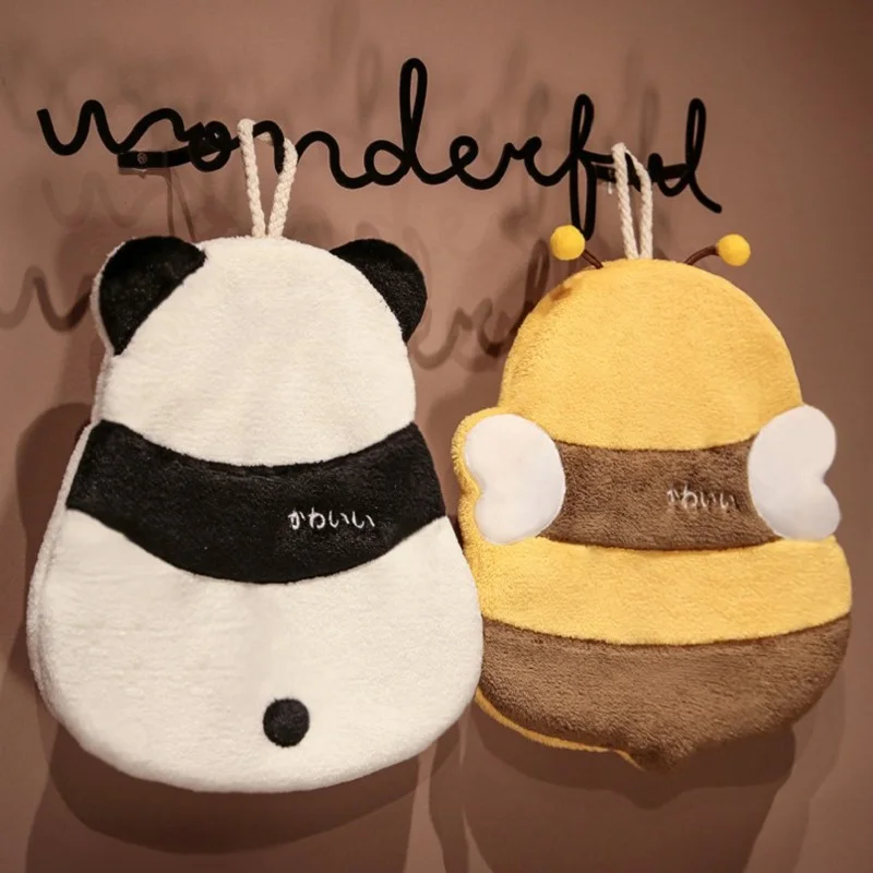 

Cartoon Hanging Hand Towel Kitchen Super Absorbent Towel Cute Cat Kids Bathing Towel Quick Dry Towels for Home Bathroom Office