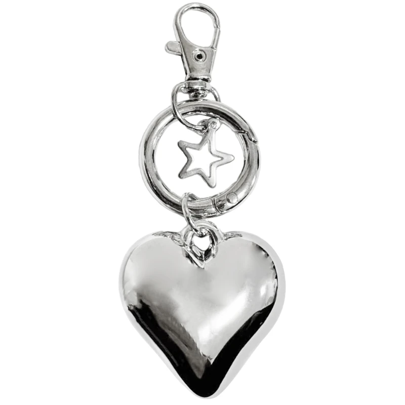 

Trendy Alloy Keychain Big Heart Pendant Key Rings Jewelry Bags Phone Accessory