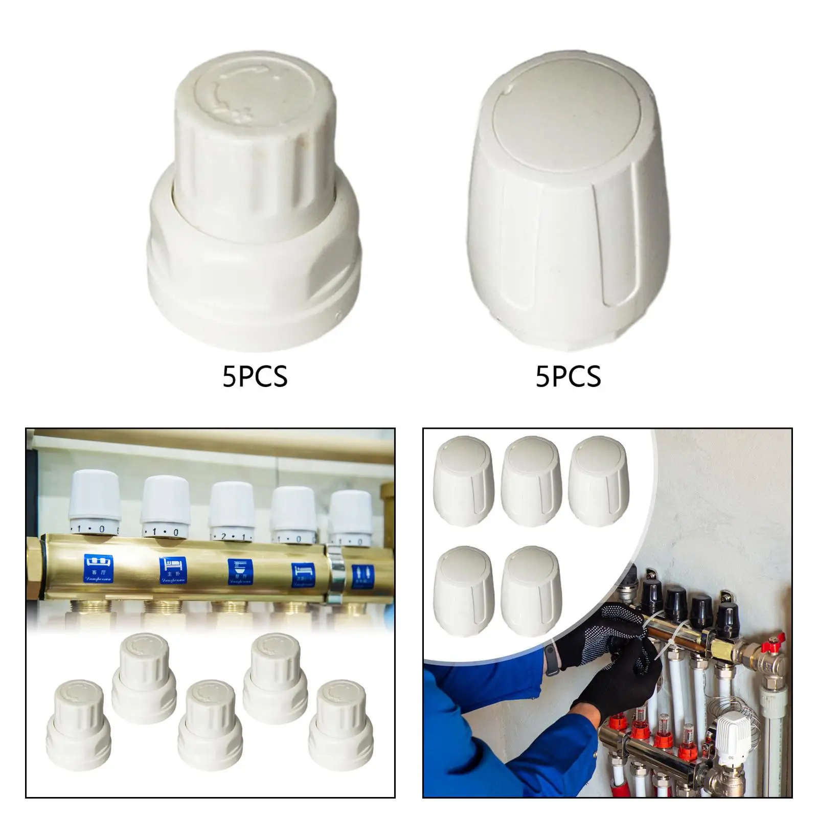 Plastic Handwiel Schakelaar Kit 4 stks voor Vloerverwarming Spruitstuk