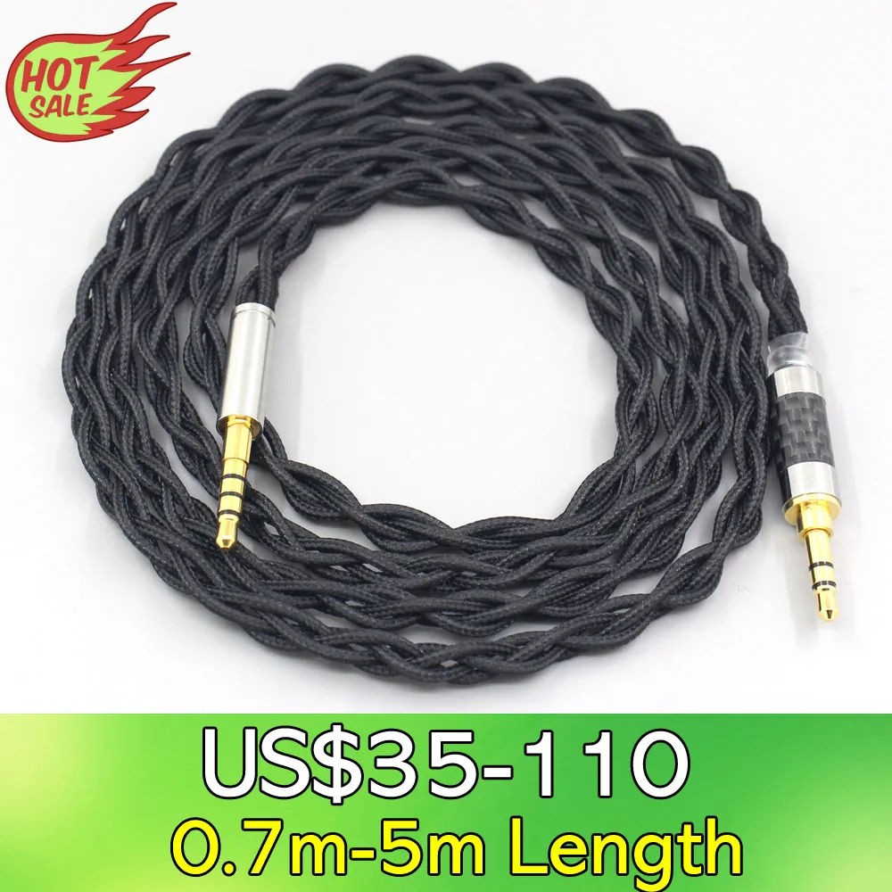 

LN007463 Pure 99% Silver Inside Headphone Nylon Cable For Denon AH-mm400 AH-mm300 AH-mm200 Beats solo2 solo3 SHP9500