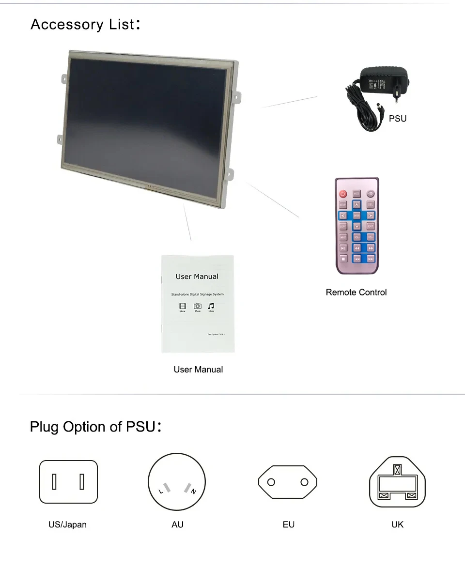 Meistverkauftes Produkt 10,1 Zoll LCD Digital-Display für Werbung Mit Speicherkartensteckplatz Werbeplayer – Detail 9