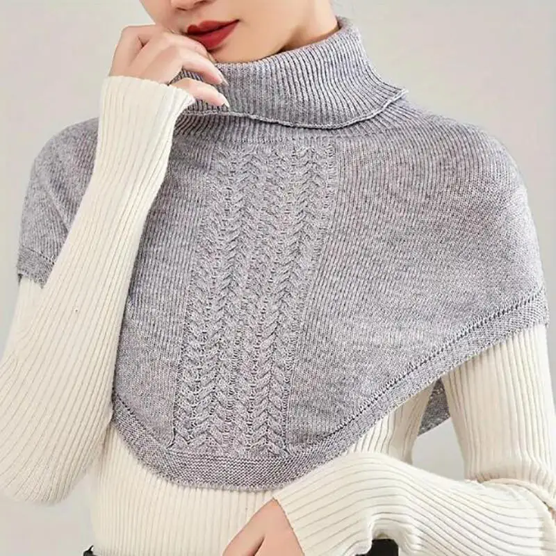 Women Knitted Fake Collar Scarf Warm Turtleneck Neck Warmer Detachable Winter Windproof False Scarf