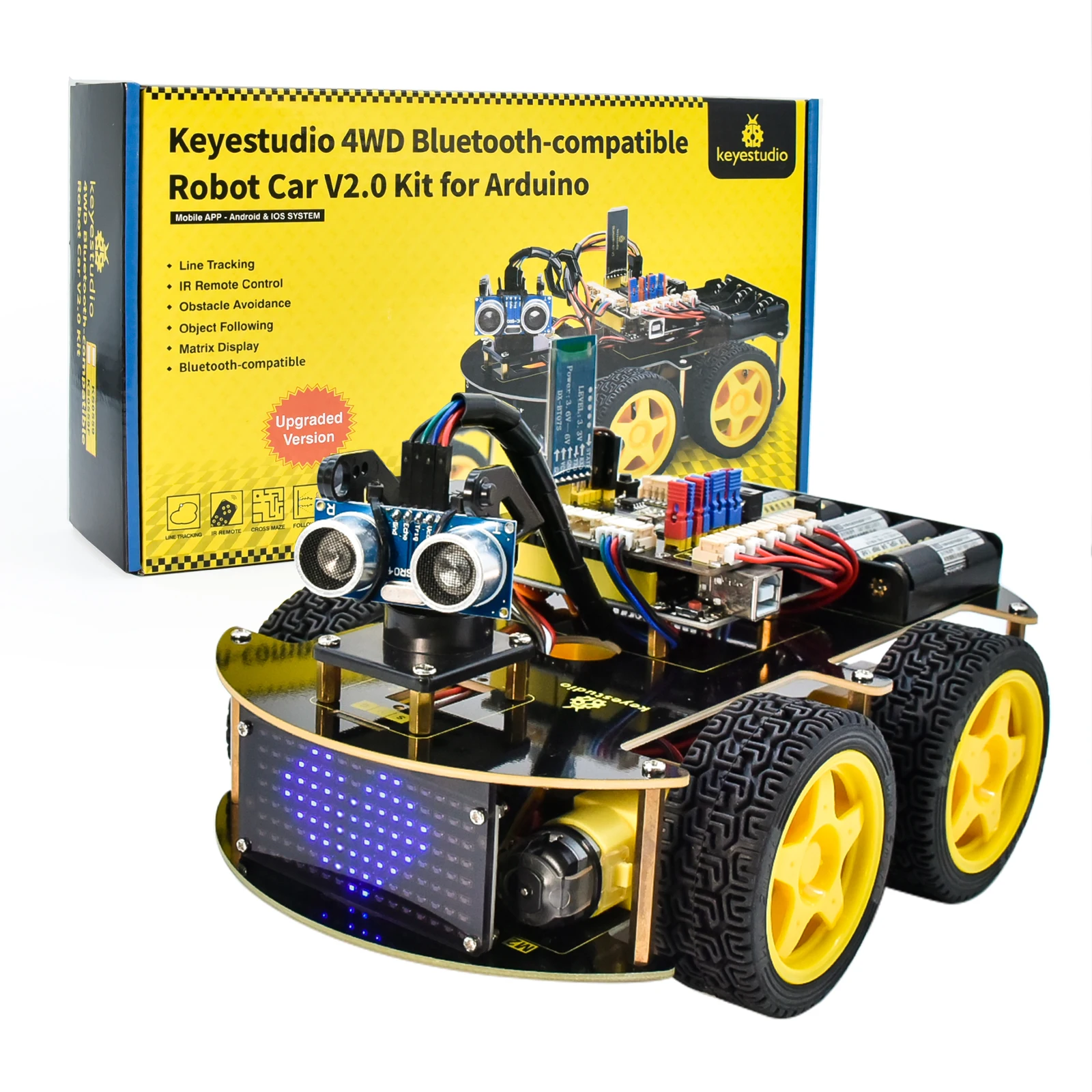 Tanio Keyestudio 4WD Multi BT samochód Robot Kit V2.0 W/LED