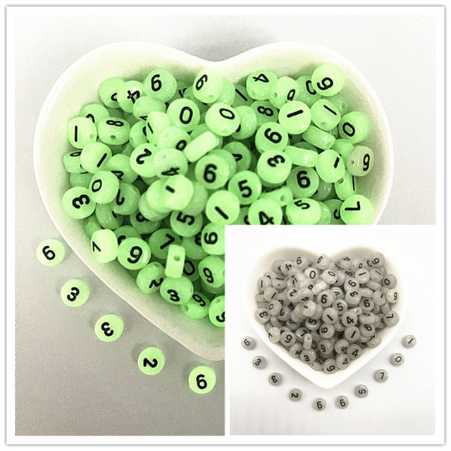 7x4mm A-Z Luminous Beads Letter Beads Acrylic Spaced Beads For Jewelry Making DIY Charms Bracelet