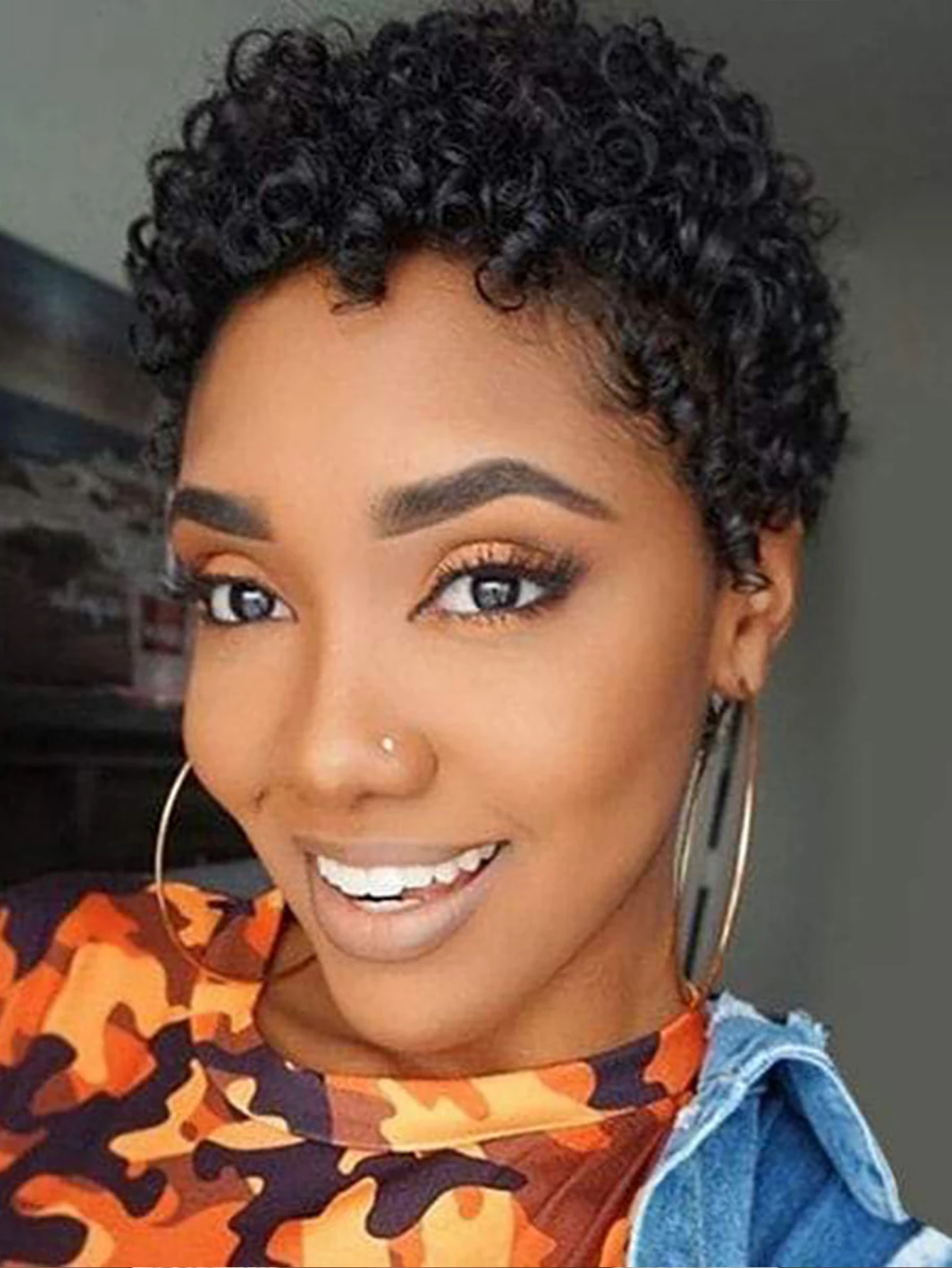 Synthetic Curly Hair Micro Roll Wig for Women