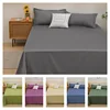 1 pc Bed Flat Sheet for Double Bed Plain Solid Color Top Sheets Single/Queen/King Flat Bedsheets Soft Home Bed Linen Sheets 1