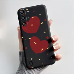 Soft Silicone Black Shell with Cute Flower Design - Protective Case for ZTE nubia RedMagic 10 Pro+ (HEI - TPU301)