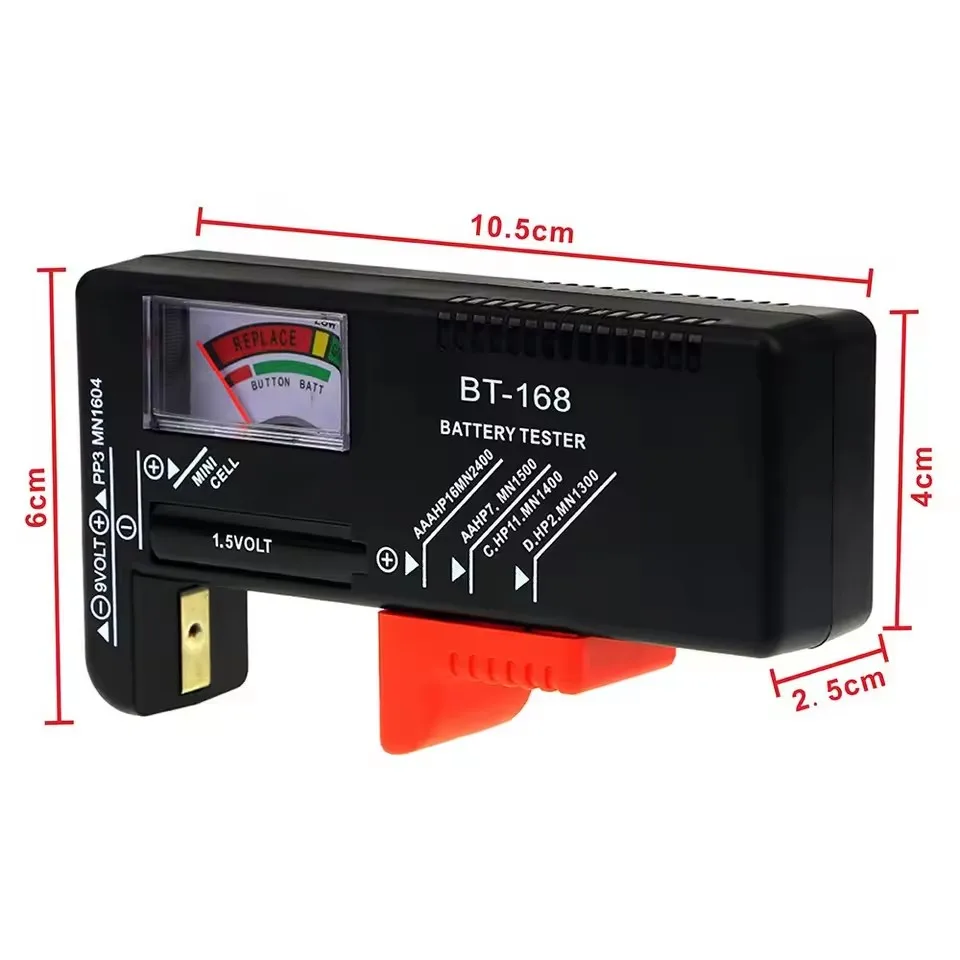 AA/AAA/C/D/9V/1.5V Baterai Tombol Universal Sel Baterai Kode Warna Meter Menunjukkan Volt Tester Checker Daya BT168