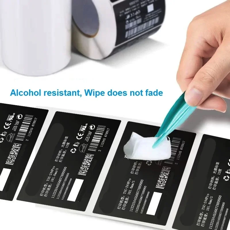 슈퍼 화이트 프린터 잉크 리본 60 70 80 90 100 110mmX200M/300M 열전사 잉크 리본 롤 블랙 접착 라벨용