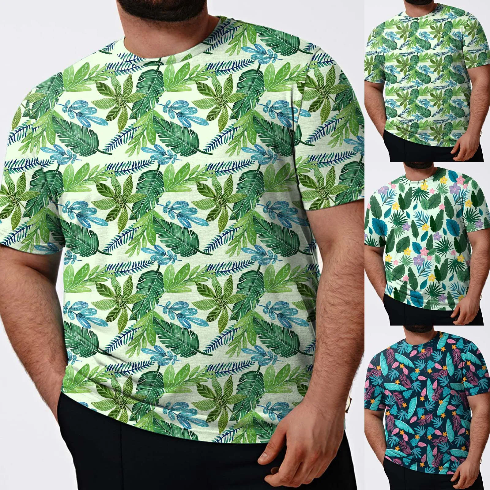 

Men Fashion Spring Summer Casual Large Size Short Sleeve O Neck Printed T Shirts Top Blouse Retro Style streetwear