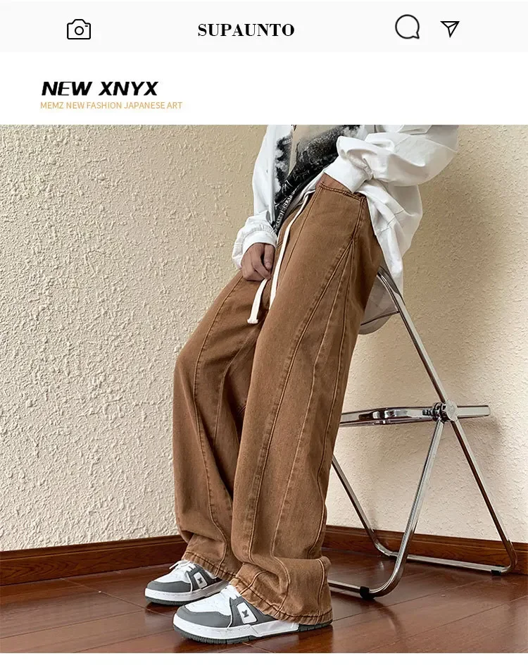 Description Picture 2 of itemAutumn Men's Loose-fit Trendy Streetwear Jeans Straight-leg Long Pants Casual Wear