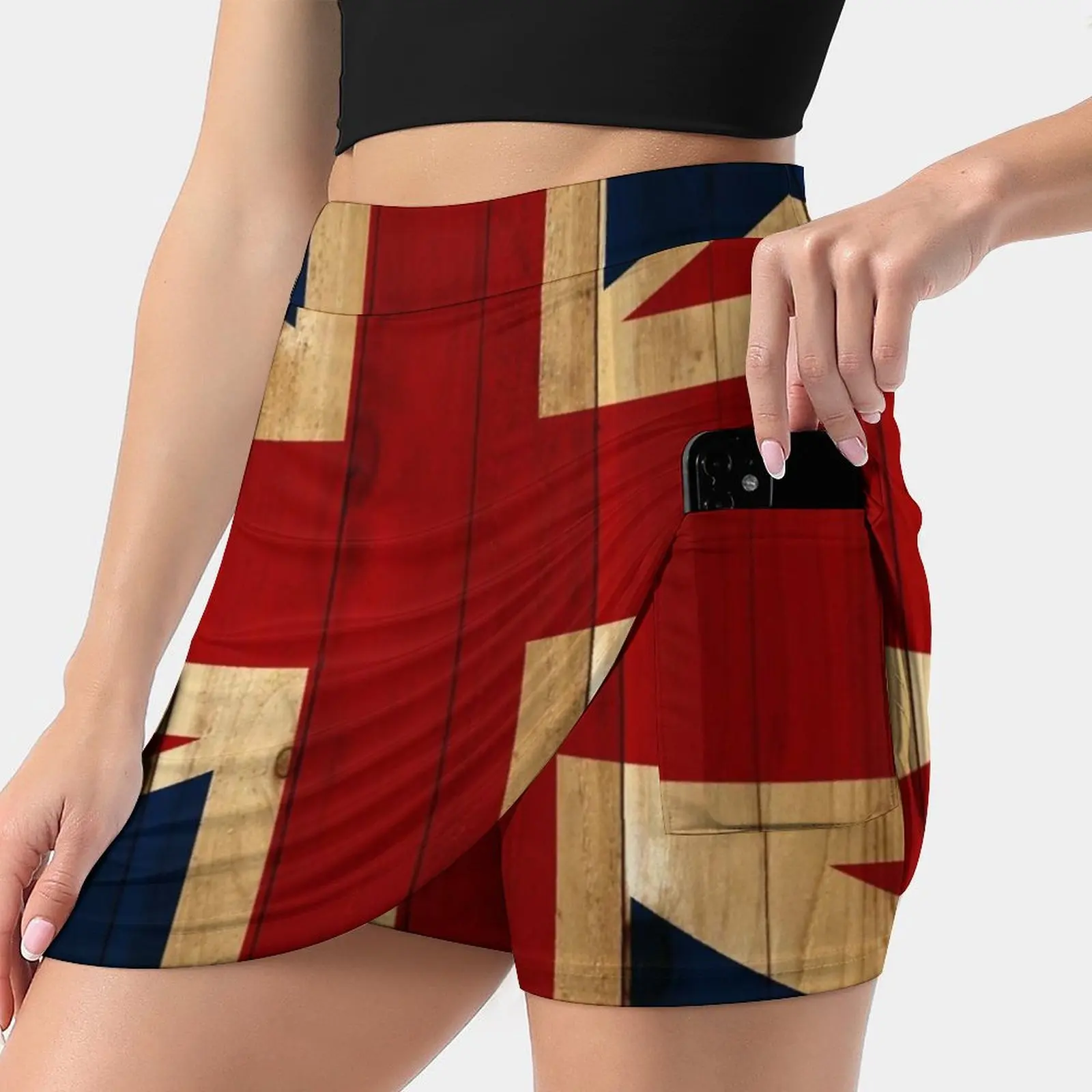 

Union Jack Women's skirt With Hide Pocket Tennis Skirt Golf Skirts Badminton Skirts Running skirts Uk Uk Flag Flag Of Uk United