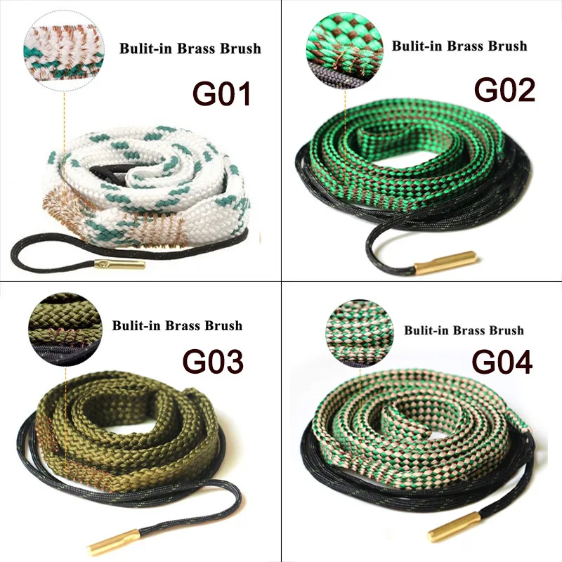 Gun Barrel Wipe Cleaning Rope .22 Cal.223 12GA Rifle Cleaning Brush Kit Tool for Rifle Barrel Calibre Hunting Accessories