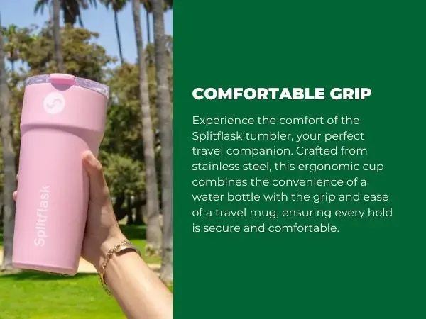 Description Picture 6 of itemSplitflask 30oz Insulated 2-in-1 Tumbler With Straw Travel Mug for Hot & Cold Drinks, Stainless Steel Reusable Water Bottle.