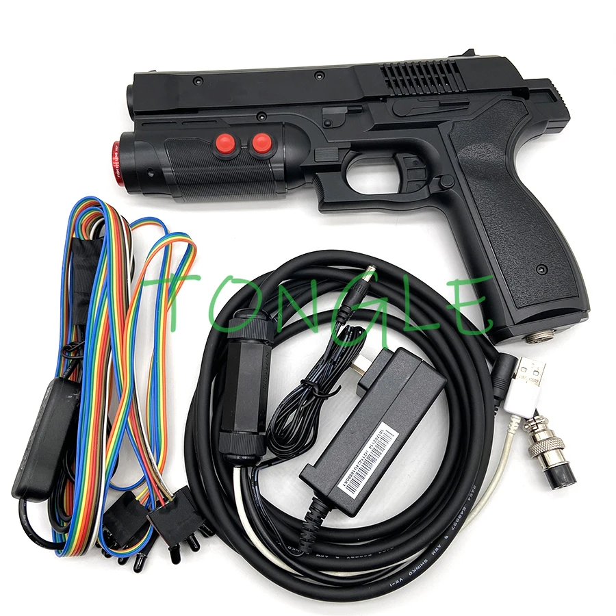 Fai Da Te Usb Arcade Game Time Crisis 4 Style Light Gun Gamepad Con 4 Led Sensor Elettromagnete Recoil Per Pc Simulator Shooting Games