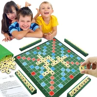 2-4 People English Spelling Solitaire Box Alphabet Chess Educational Toys Travel English Alphabet Scrabble Puzzle Board Game 1