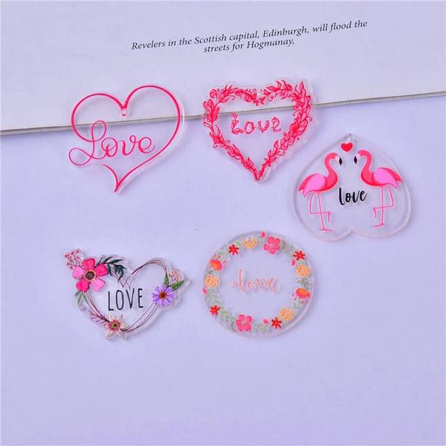 Valentine Charms Jewelry Making  Acrylic Charms Jewelry Making - 10pcs  Charms Heart - Aliexpress