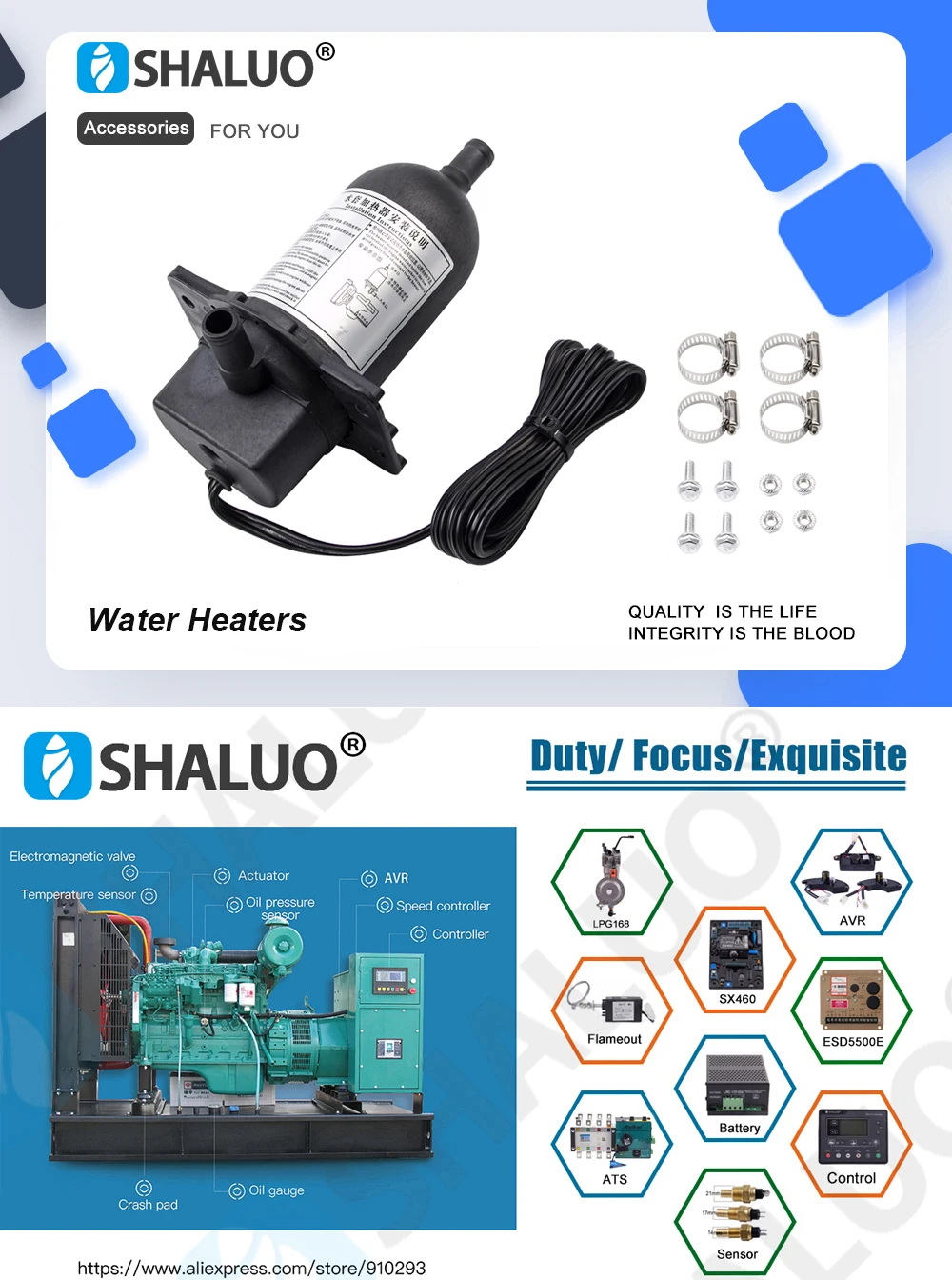 Description Picture 2 of item500W 1000W 1500W Diesel Generator Heater 120V 240V Self-circulating Preheater Thermostat Water Heater Diesel Jacket Parts