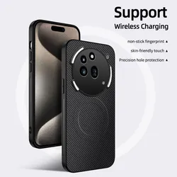 Magnetic Carbon Fiber Texture Phone Case with Magsafe - Full Protective PC Back Cover for Nothing Phone (3a) Lite (Black)
