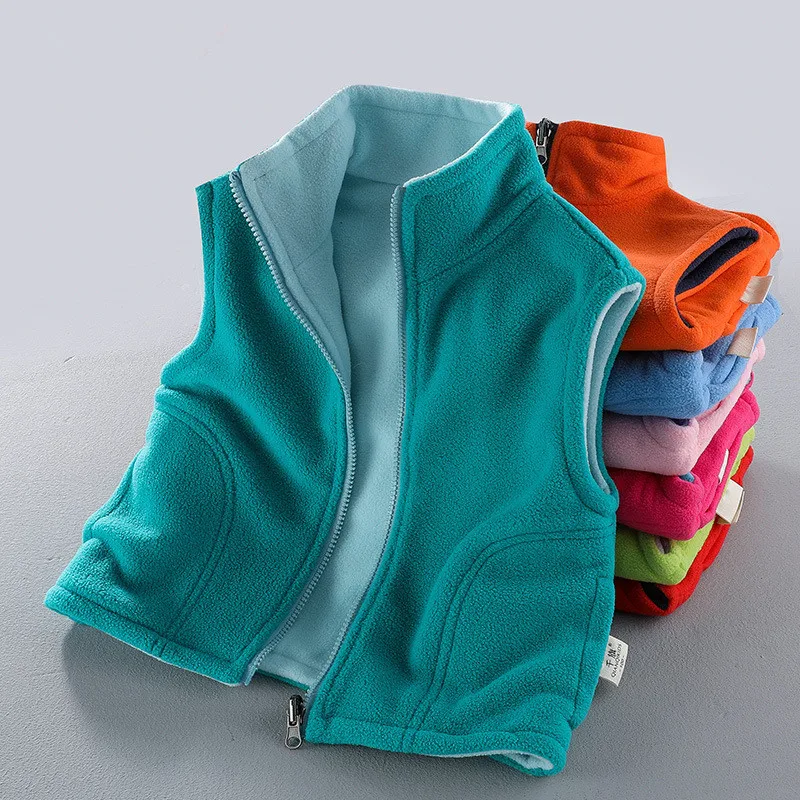 Spring Baby Kids Vest Fleece Jackets Girls Velvet Outerwear Boys Jacket Children Sleeveless Jackets children vest