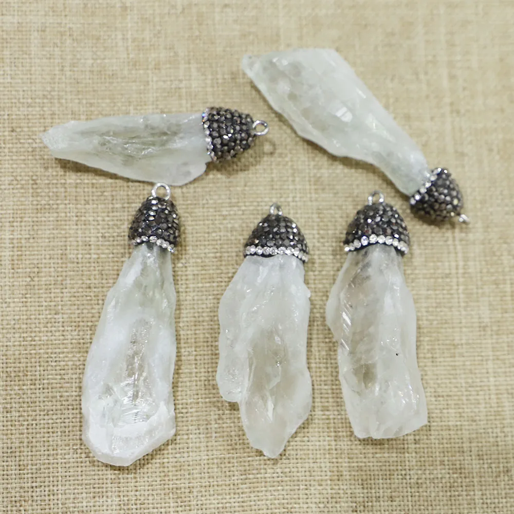 

Natural Stone Raw Ore Necklace Pendants Rough Citrine Crystal Repair Rock Mineral Specimen DIY Fashion Gift Healing Jewelry 8Pcs