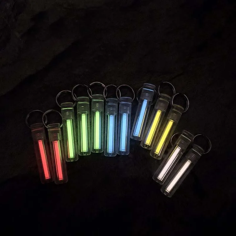 25 Jahre Leuchtröhren-Anhänger, 1 Stück Paracord-Perlen-Schlüsselanhänger, Halsketten-Anhänger, leuchtende Nachtlichter für Outdoor-EDC-Werkzeuge