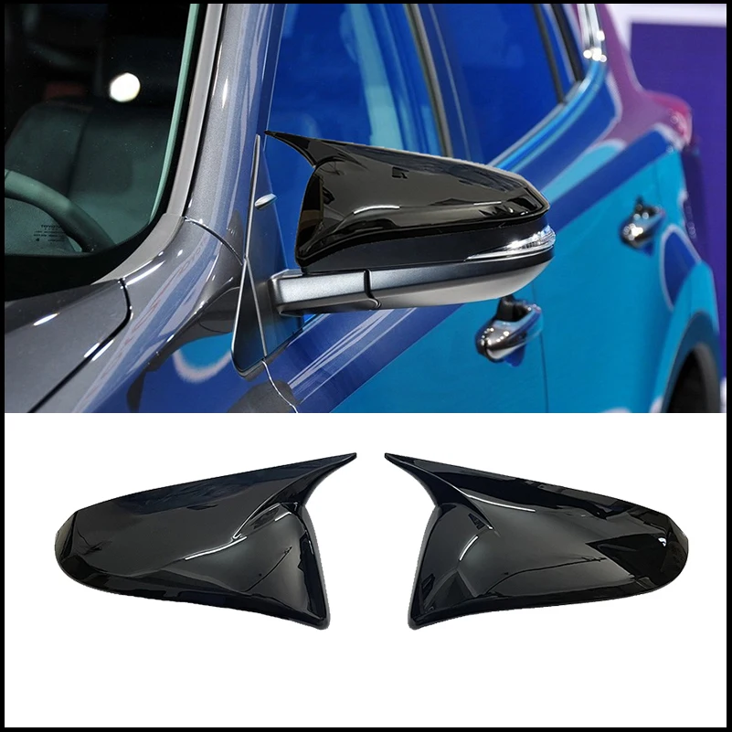 

Car Accessories For Toyota RAV4 RAV-4 2013~2018 Rearview Mirror Cover Cap Housing Sticker Trim With Horn Auto Parts Styling