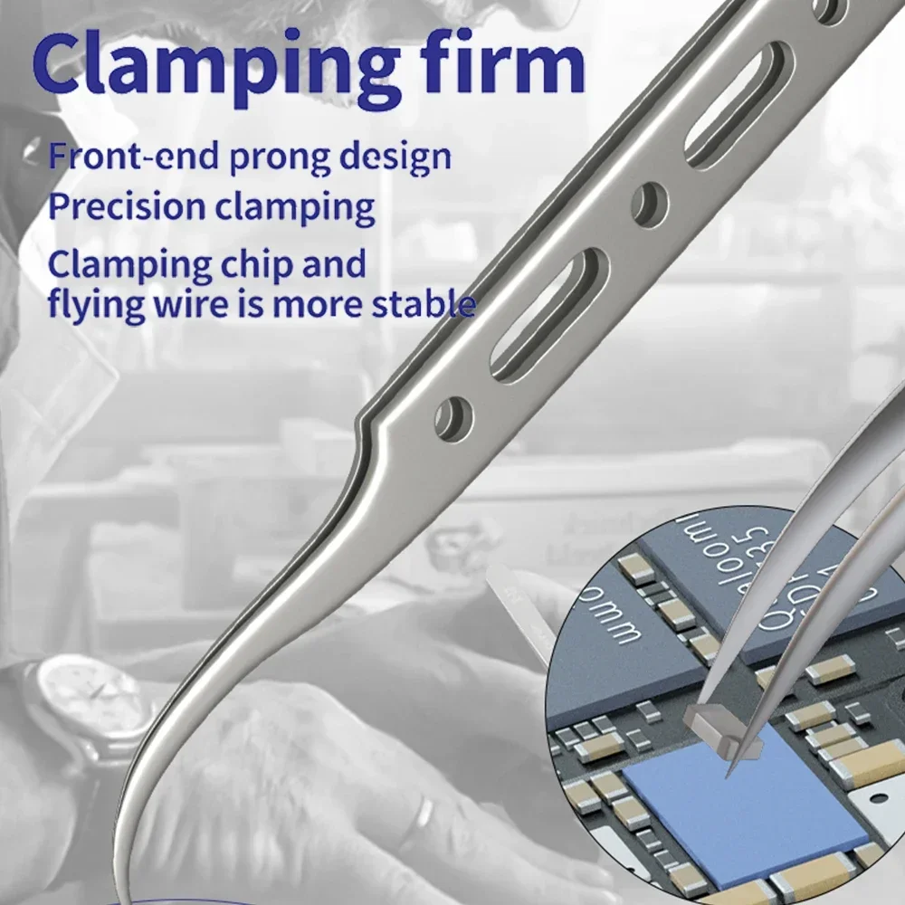 Mobile phone repair fingerprint flying wire anti-magnetic tweezers fine tip clip precision components for Mechanic G 11 G 15 17