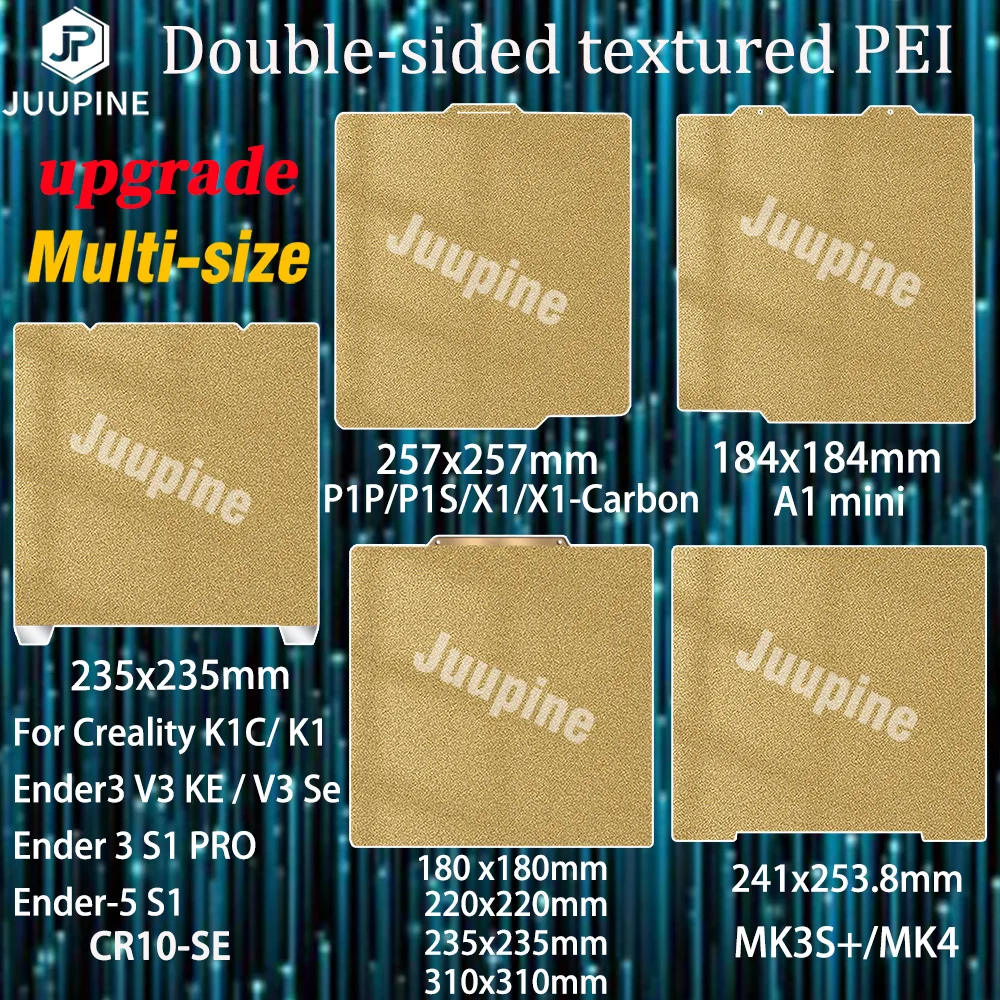 Enhanced Magnetic Textured PEI Build Plate with Spring Steel Core
