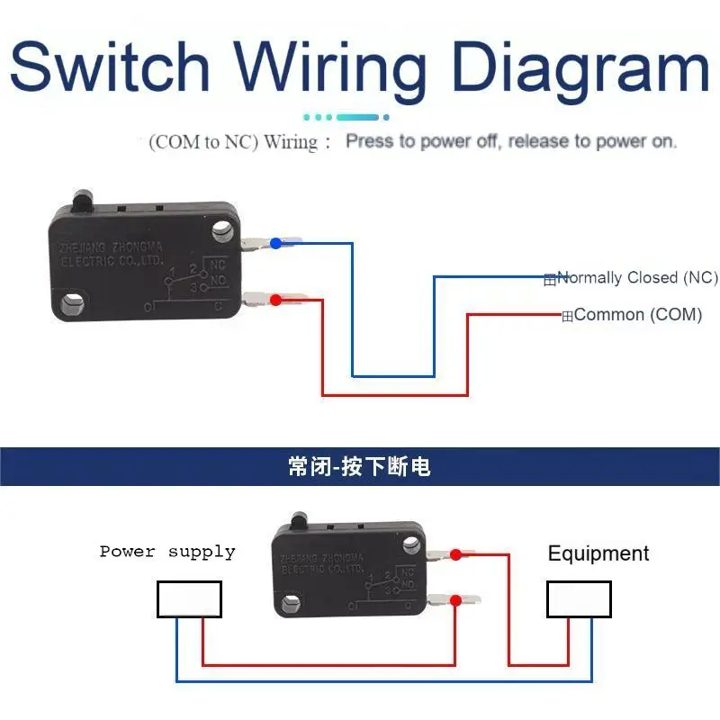 KW7/16A Micro Switch - ลิมิตสวิตช์แบบปิดปกติ (NC) สําหรับปั๊มน้ํา, ปั๊มไดอะแฟรม, เครื่องฉีดน้ําแรงดันสูง, เครื่องซักผ้า 1