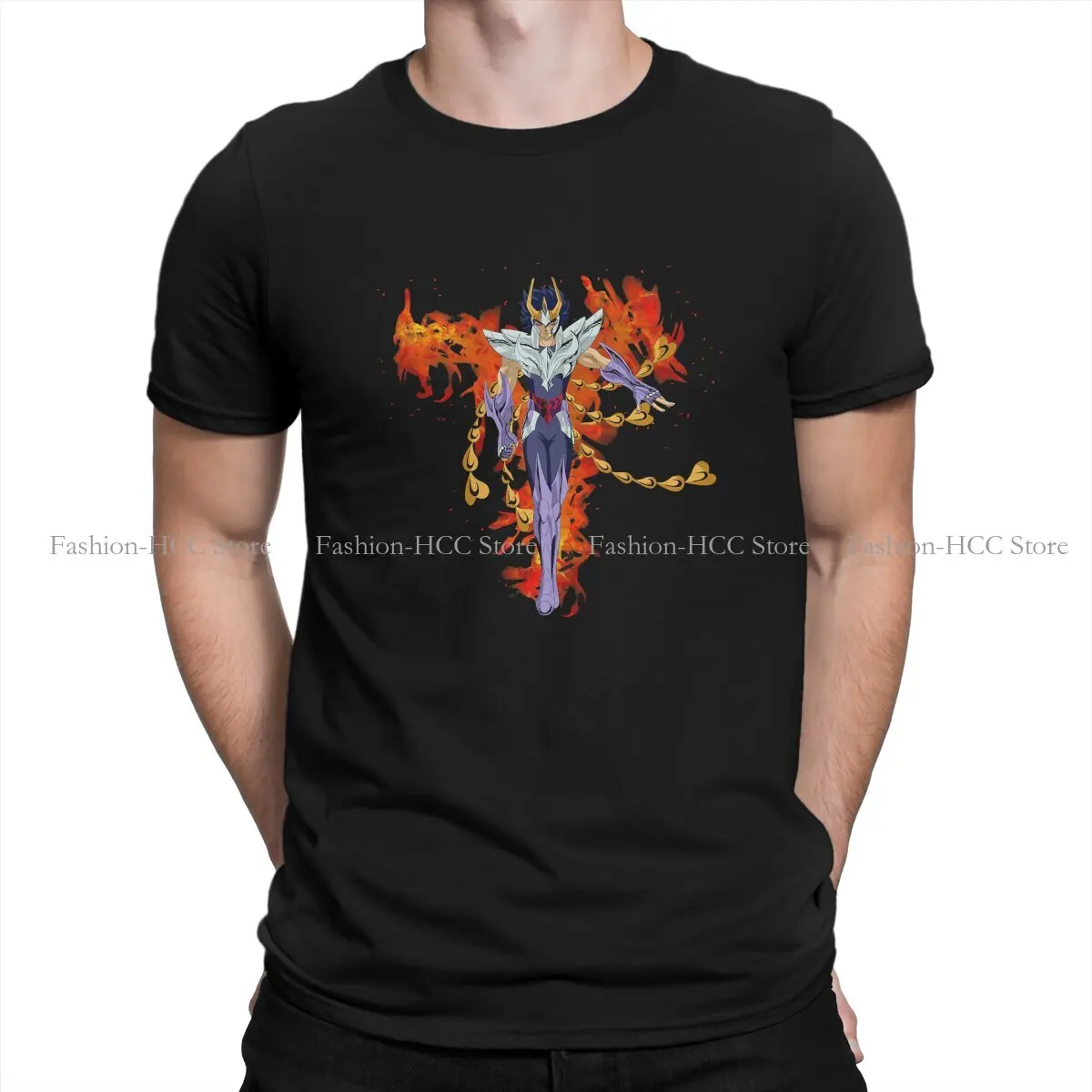 

Cool Phoenix Ikki Round Collar TShirt Saint Seiya Manga Cartoon Original Polyester T Shirt Men Tops New Design