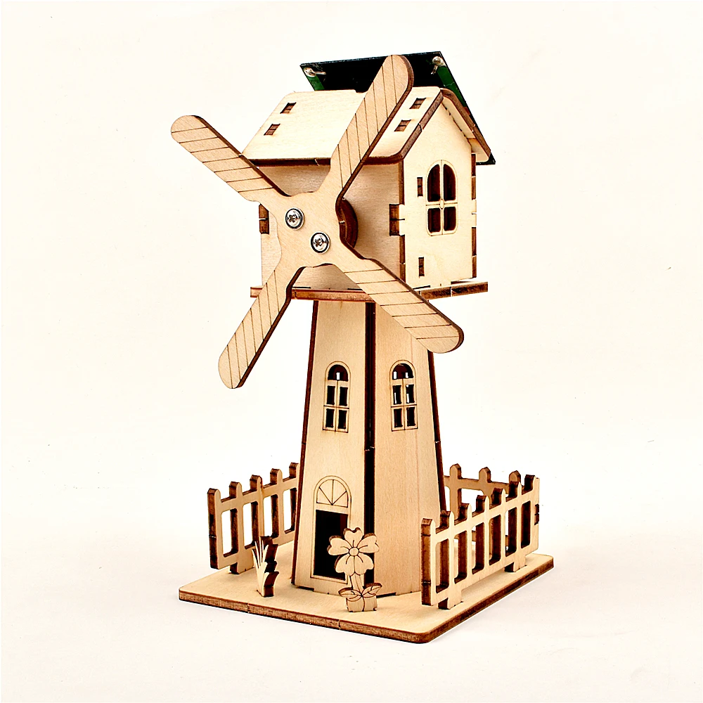 CVUTOVO Solar Windmühle Modell - DIY Wissenschaftsspielzeug 15cm Für Kinder Lernspielzeug