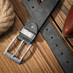 Unisex Retro Western - Style PU Leather Belt with Metal Buckle - 130cm (Black silver)