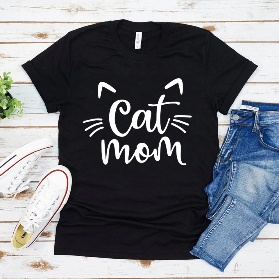 Cat Mama T-Shirt - Funny Pet Lover Graphic Tee For Women - View #6