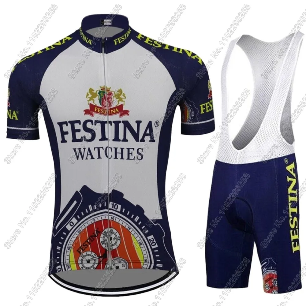Retro Cycling Jersey Spanish Watches Set Vintage Men Clothing Summer Road Bike Shirt Suit Bicycle Bib Shorts MTB