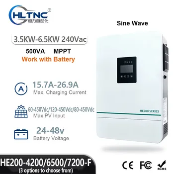 Inverter solare ibrido HLTNC 3.6kw 5.5kw 6.5kw 220v Inverter a onda sinusoidale pura 24V 48V On Grid Carica solare Inversor domestico con WiFi