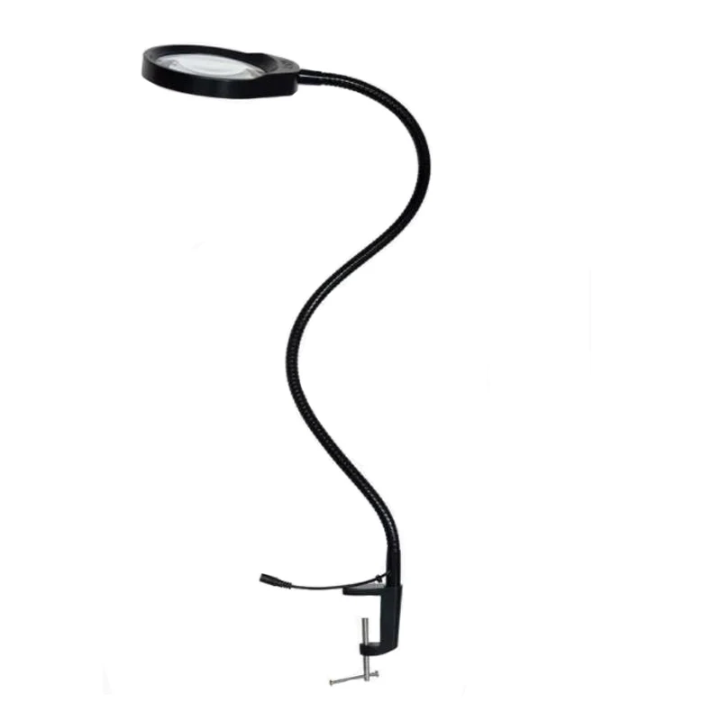 Long Arm Clamp Magnifier 8X 10X 20X Desk LED Magnifying Glass Illuminated Magnifier Lamp Loupe Lupa Reading Rework Soldering