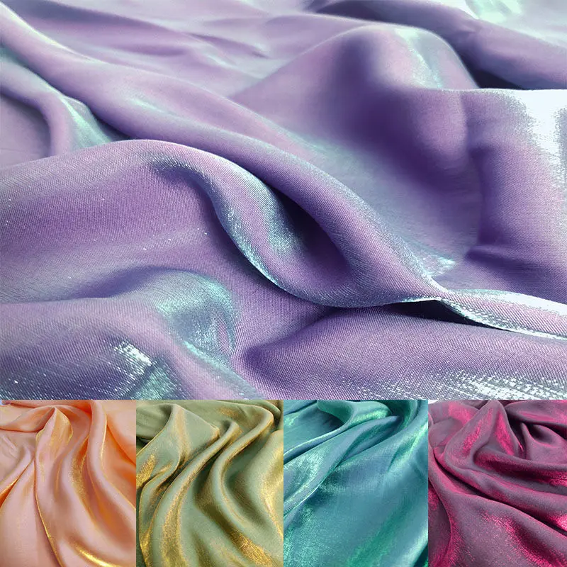 

Glass Silk Gradient Satin for Hanfu and Dancing Dress Large Swing Skirt
