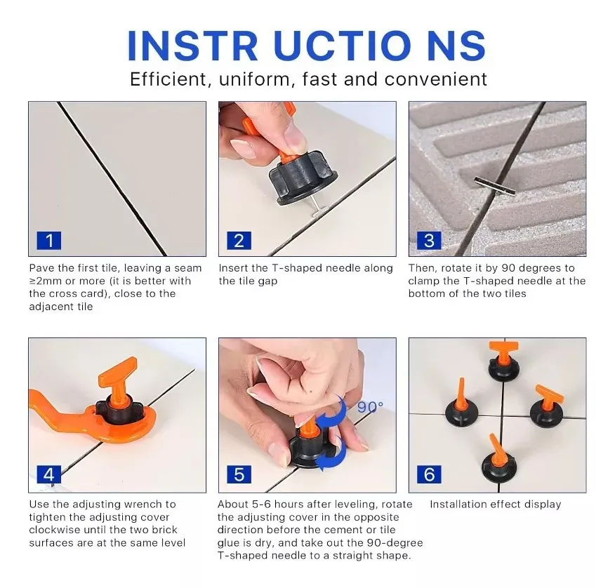 Tile Leveling System Kit with 200pcs Tile Leveler & 4 Special Wrenches tile leveling clips tile leveling tools