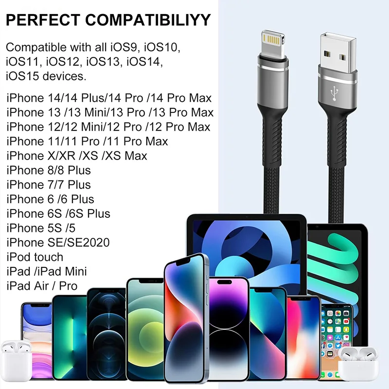 MFi Certified Nylon Braided Fast Charging USB Lightning Cable