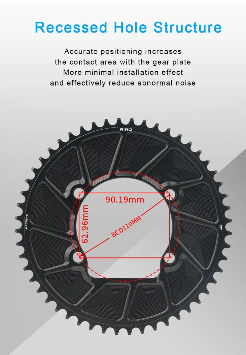Bike Chainring 110BCD 46T 48T 50T 52T 54T 56T 58T Sprocket Road Bicycle Chainwhe