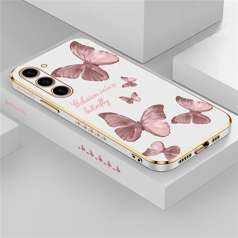 Elegant Butterfly Plating Soft Phone Case Cover