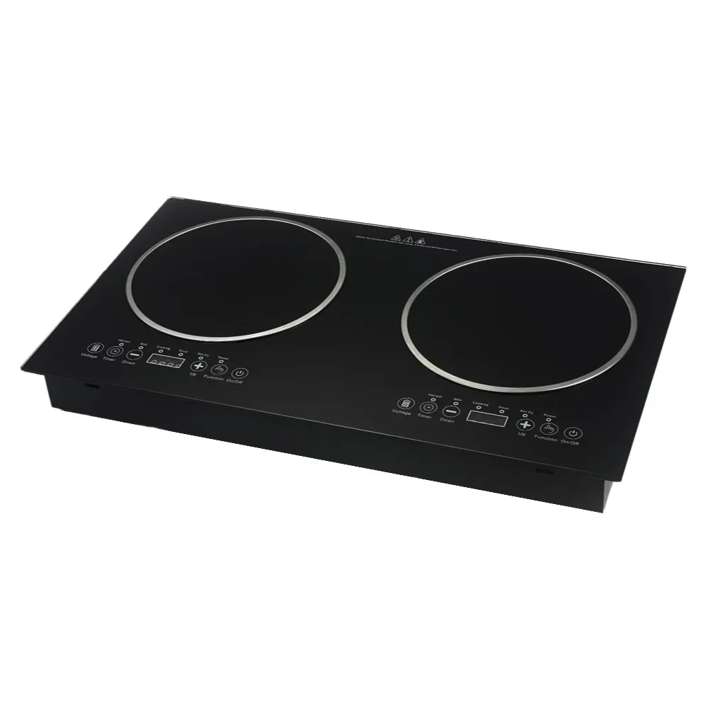 3500W High-Power Electric Induction Cooker Double-Head Embedded Double Cooktop for Household Commercial Kitchen Use
